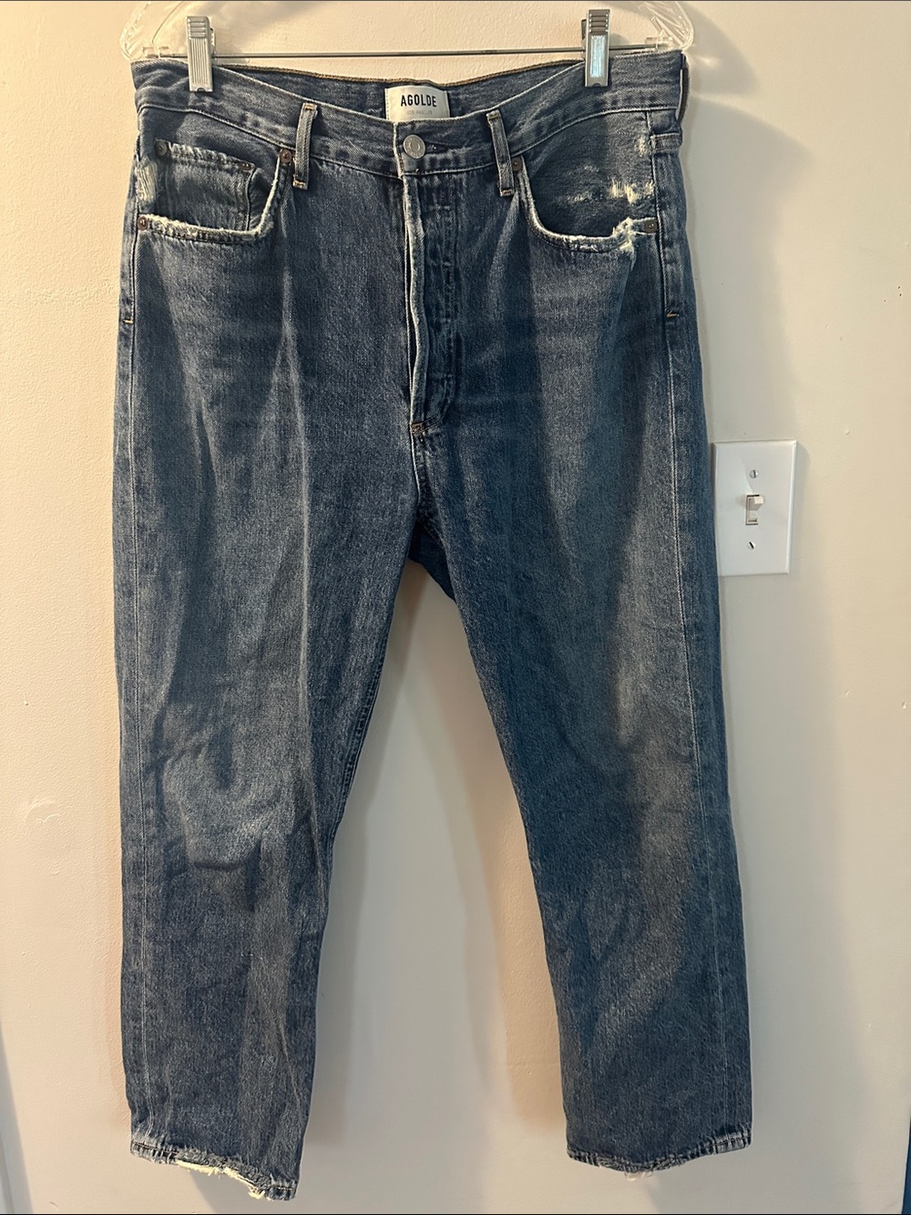 Agolde Relaxed Women's Washed Blue Ankle Jeans
